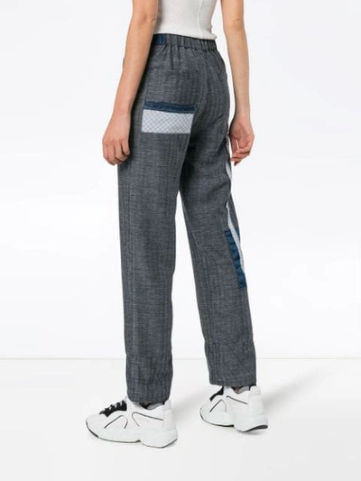Shop 78 Stitches Patch Detail Trousers In Blue