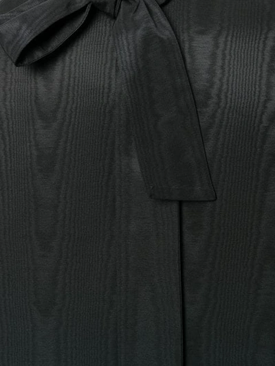 Shop Thom Browne Moire Tracee Bow Back Overcoat In Black