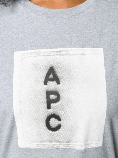Shop Apc Contrast Logo T-shirt In Grey