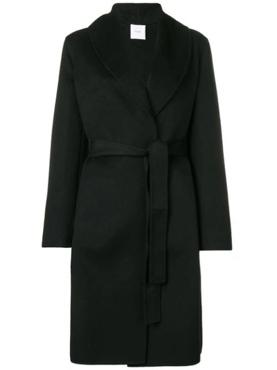 Shop Agnona Tie Waist Coat - Black