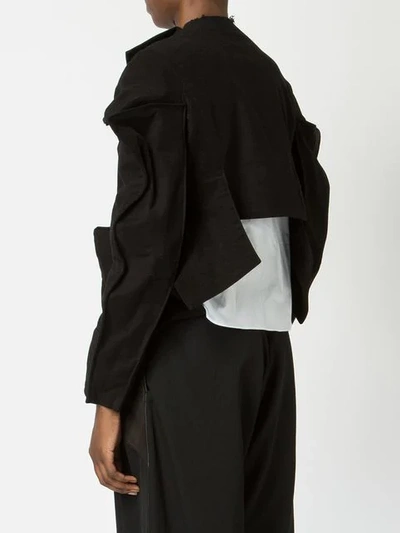 Shop Yohji Yamamoto Pointed Sleeves Blazer In Black