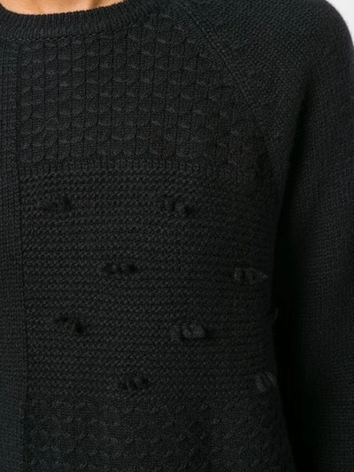 Shop Simone Rocha Patchwork Knit Sweater In Black