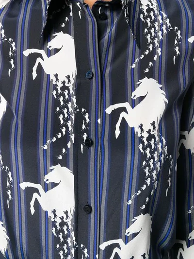 Shop Chloé Horse-print Shirt In Blue