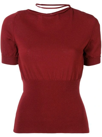 Shop Jacquemus Collar Loop Sweater In Red