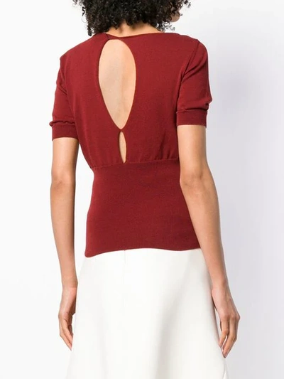 Shop Jacquemus Collar Loop Sweater In Red