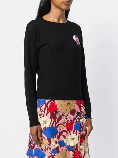 Shop Vivetta Embellished Patch Sweater - Black