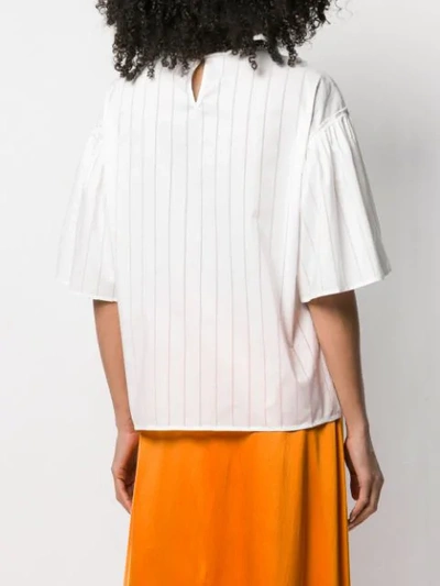 Shop Peserico Striped Blouse In White