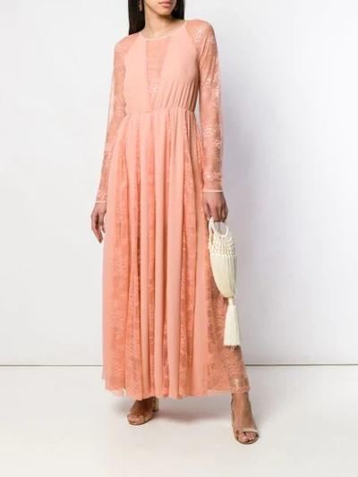 Shop Aniye By Lace Inserts Long Dress In Pink