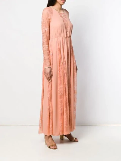 Shop Aniye By Lace Inserts Long Dress In Pink