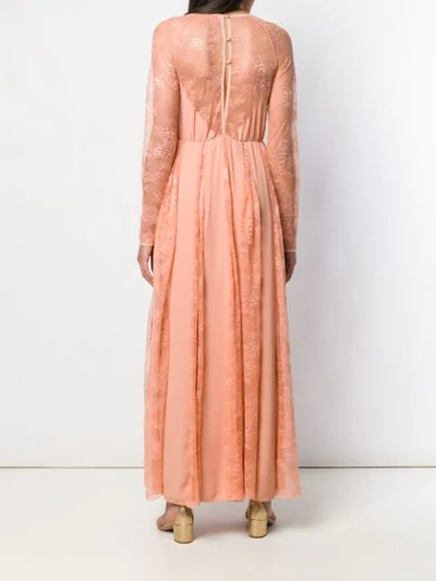 Shop Aniye By Lace Inserts Long Dress In Pink