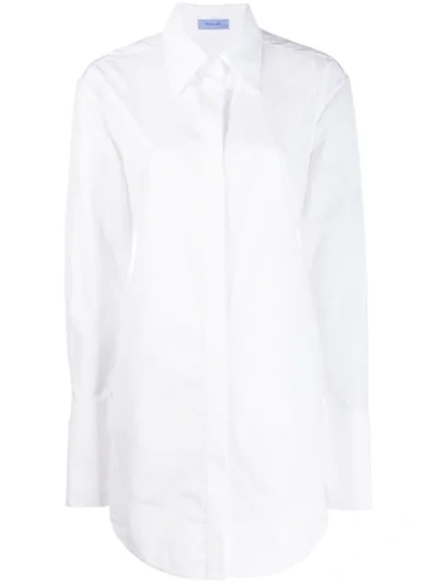 Shop Mugler Cummerbund Back Strap Shirt In White