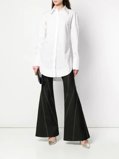 Shop Mugler Cummerbund Back Strap Shirt In White