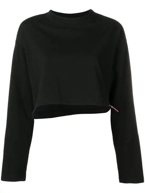 cropped drawstring sweatshirt