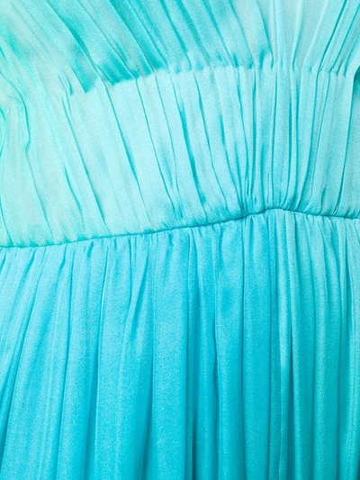 Shop Alberta Ferretti Sleeveless Gathered Dress In Blue