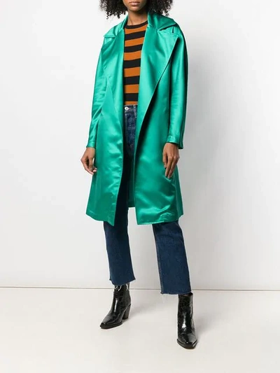Shop Ainea Belted Coat In Green