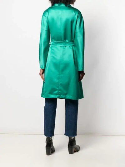 Shop Ainea Belted Coat In Green