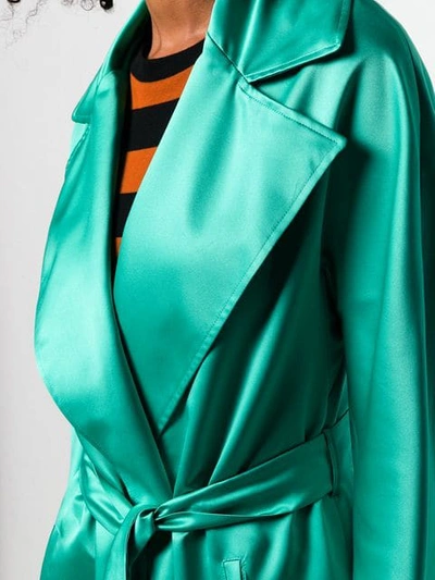 Shop Ainea Belted Coat In Green