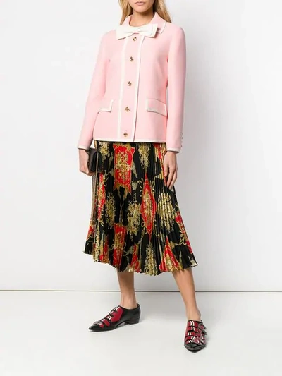 Shop Gucci Bow Detail Jacket In Pink