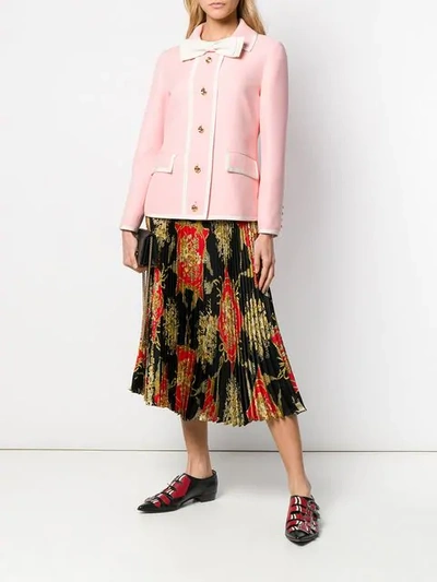 Gucci Cady Crepe Wool-silk Jacket In Pink