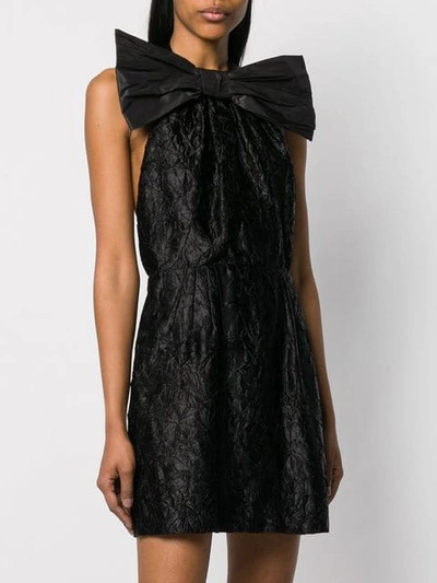 Shop Miu Miu Backless Wrinkled Mini Dress In Black