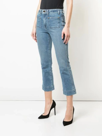 Shop Khaite Slim-fit Cropped Jeans In Blue