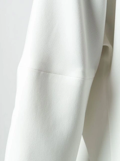 Shop Max Mara Cropped Sleeved Blouse In White