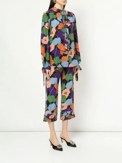 Shop N°21 Colourblock Floral Shirt In Multicolour