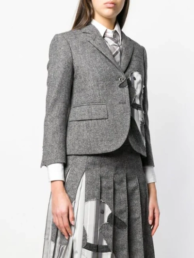 Shop Thom Browne Frayed Duck Classic Sport Coat In 035 Medium Grey