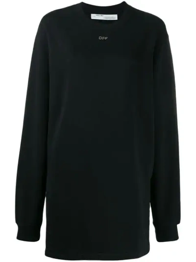 Shop Off-white Embellished Logo Oversized Sweatshirt In Black Black