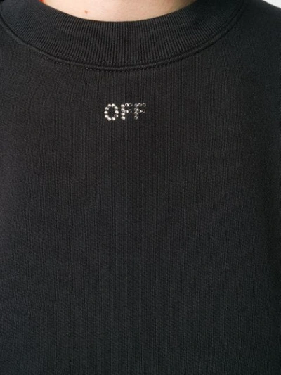 Shop Off-white Embellished Logo Oversized Sweatshirt In Black Black