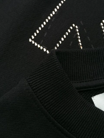 Shop Off-white Embellished Logo Oversized Sweatshirt In Black Black