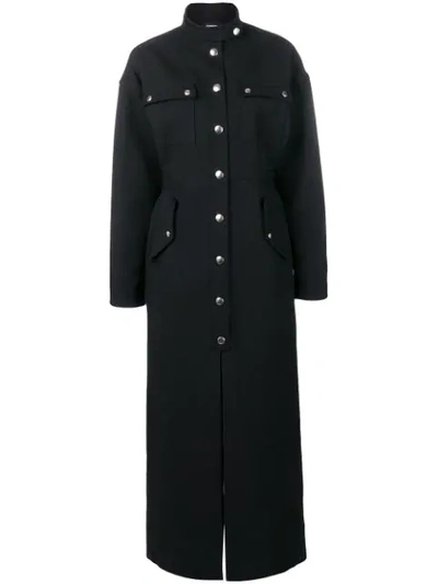 Shop Kwaidan Editions Long Buttoned Dress In Black