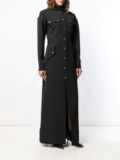 Shop Kwaidan Editions Long Buttoned Dress In Black