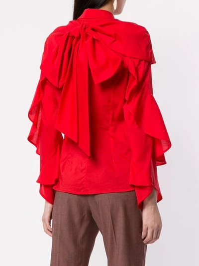 Shop Juan Hernandez Daels Cafka Ruffed Shirt In Red