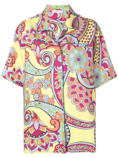 Shop Etro Floral Paisley Print Shirt In Yellow