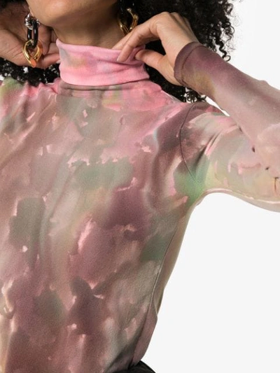 Shop Ambush Tie-dye Roll Neck Top In Pink