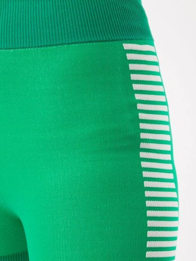 Shop Nagnata Yoni Side Stripe Compression Shorts In Tropic Green Cream