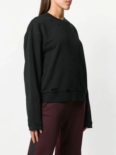 Shop Alexander Wang T Distressed Sweatshirt In Black