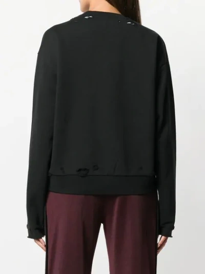 Shop Alexander Wang T Distressed Sweatshirt In Black
