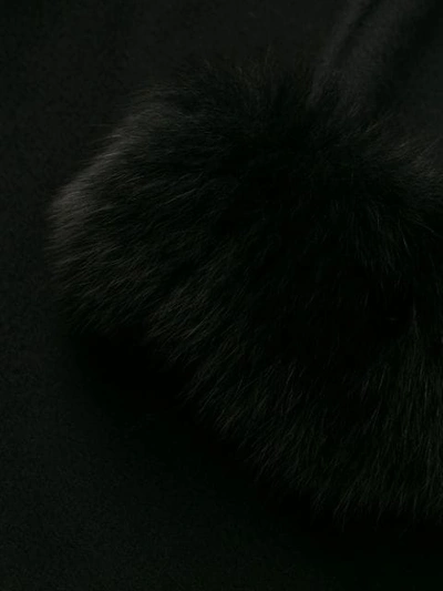 Shop Max Mara Fur Trimmed Poncho - Black