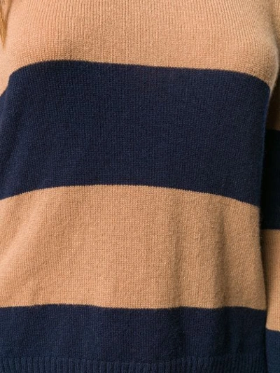 Shop Roberto Collina Striped Panel Sweater In Blue