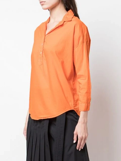 Shop A Shirt Thing Classic Tunic Blouse In Orange