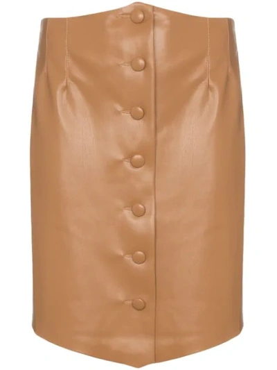 Shop Nanushka Sils Buttoned Skirt - Braun In Brown