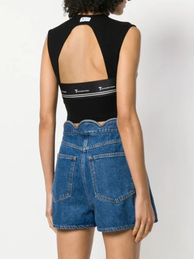 Shop Alexander Wang T Compact Ribbed Cut-out Vest In 001 Black