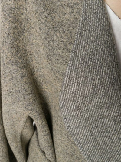 Shop Fabiana Filippi Belted Robe Coat In Grey