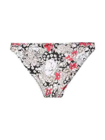 Shop Ganni Floral Bikini Bottoms In Black