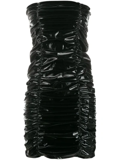 Shop Philipp Plein Ruched Cocktail Dress In Black