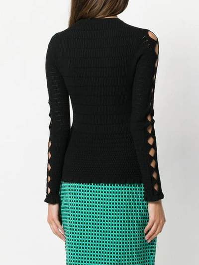 Shop Kenzo Geometric Knit Top In Black