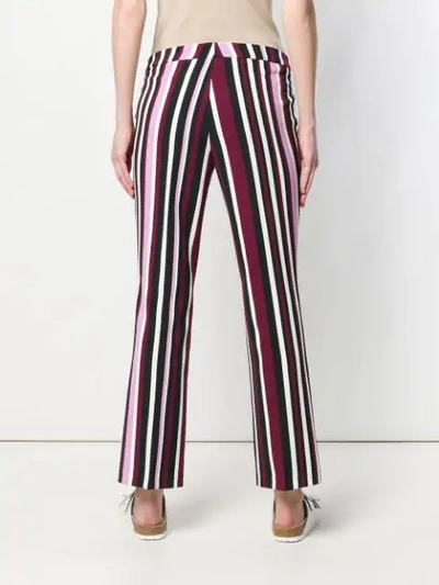 Shop Cambio Striped Straight-leg Trousers In Black
