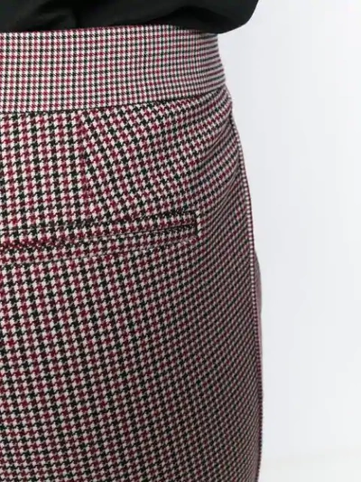 Shop Pinko Houndstooth Print Cropped Trousers In Red